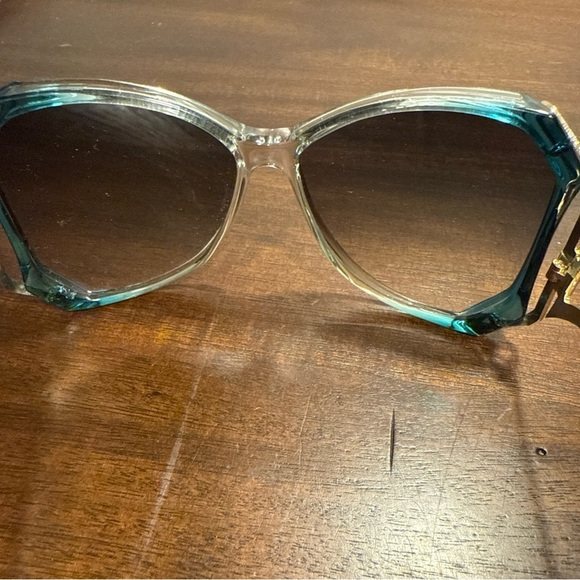 Vintage Opti-Ray Sunglasses Teal Gold - Picture 11 of 11